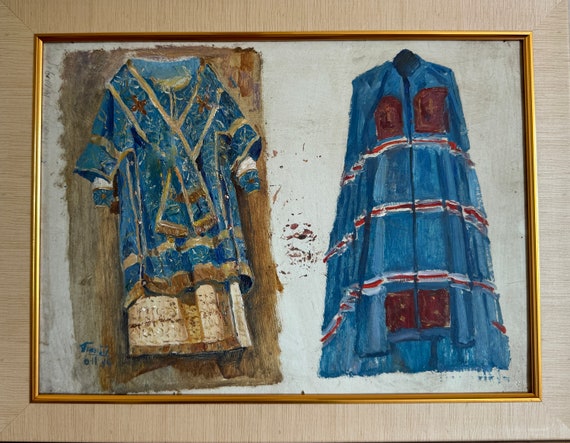 Gribok Dmitry, Bright Impressionist Oil Painting "clothing of the Ukrainian  Cleric", Original Vintage Painting by a Soviet Ukrainian Artist - Etsy
