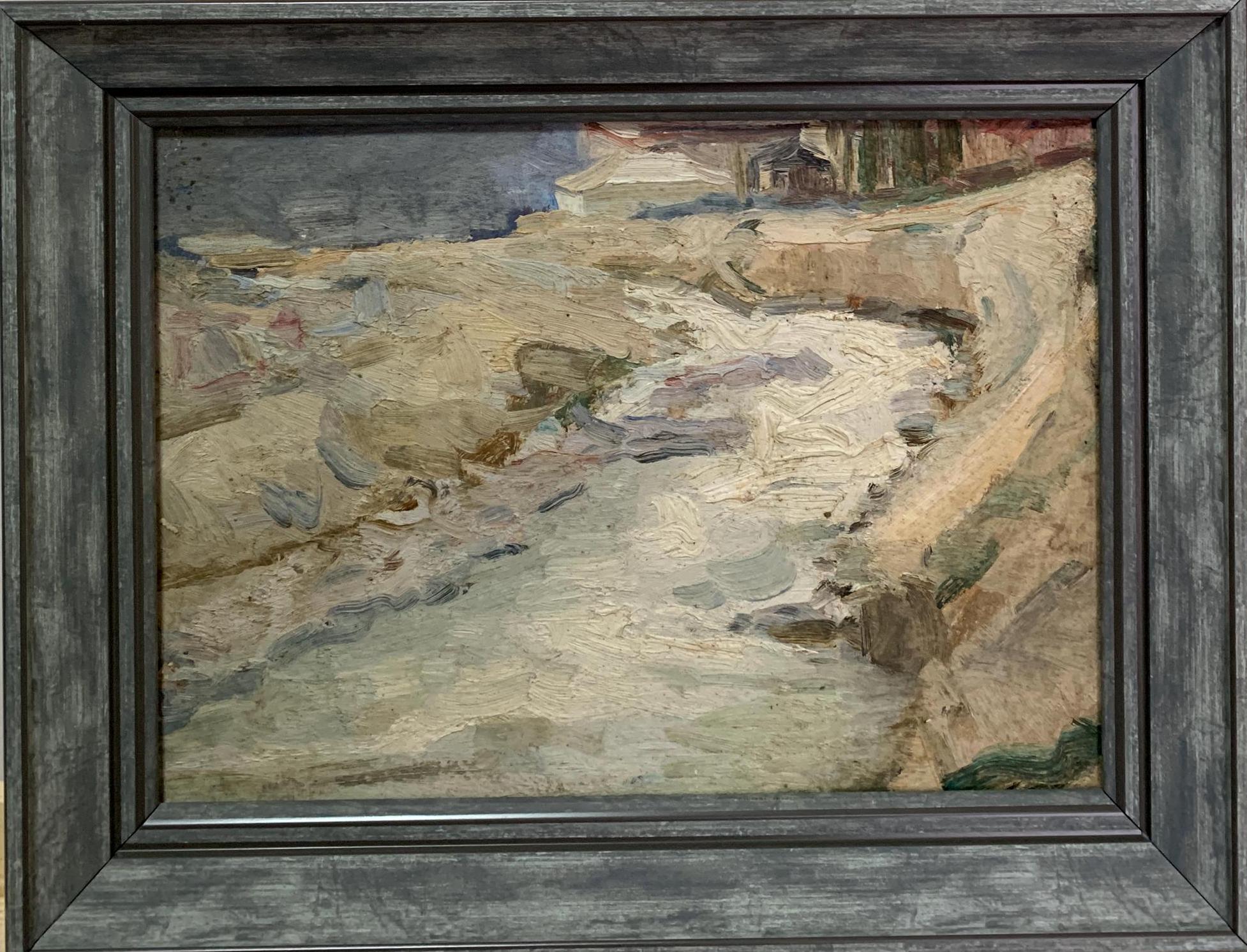 鮮やかな印象派の絵画「ウズベキスタンのアルイク山」オリジナルの