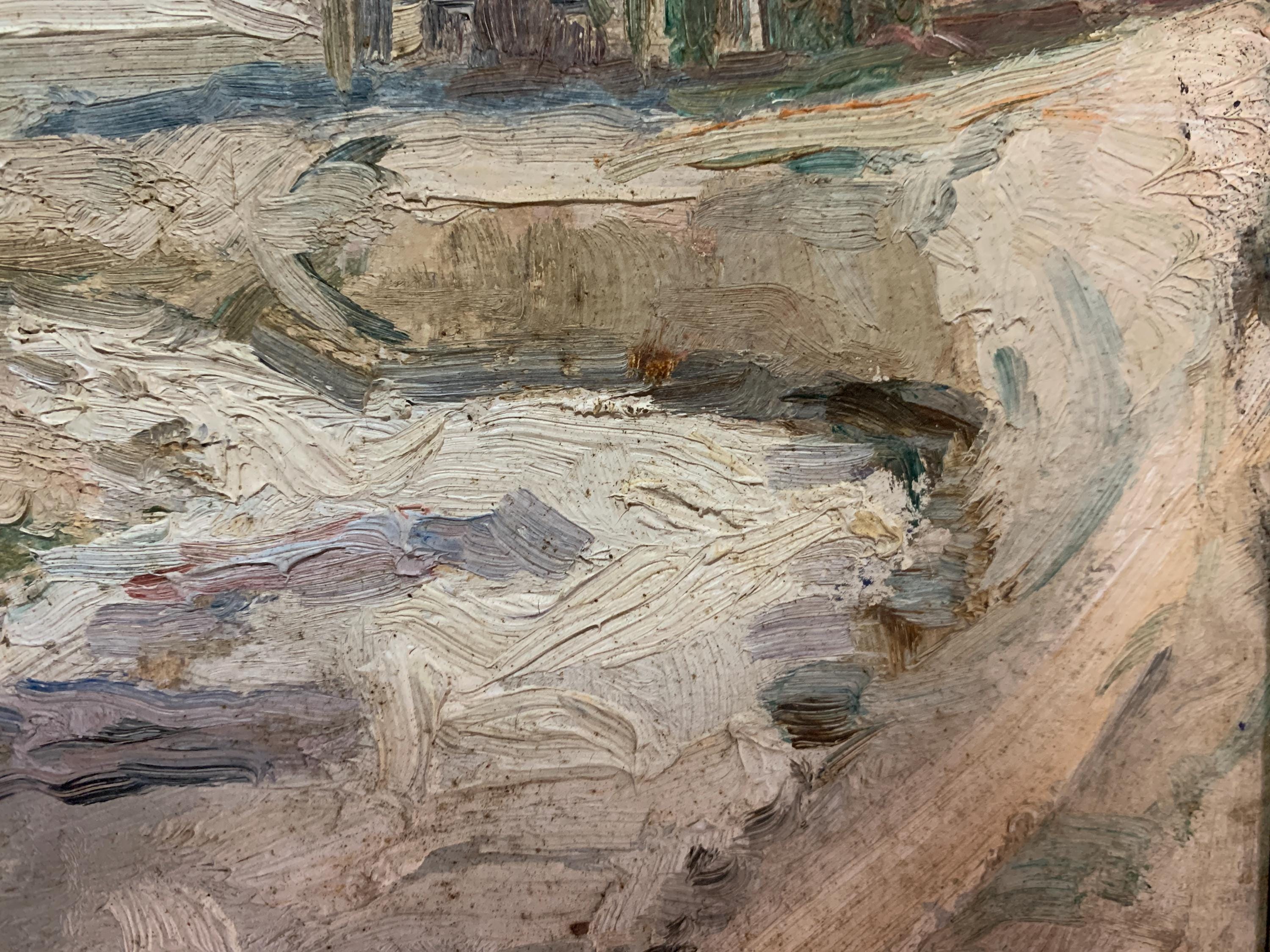 鮮やかな印象派の絵画「ウズベキスタンのアルイク山」オリジナルの