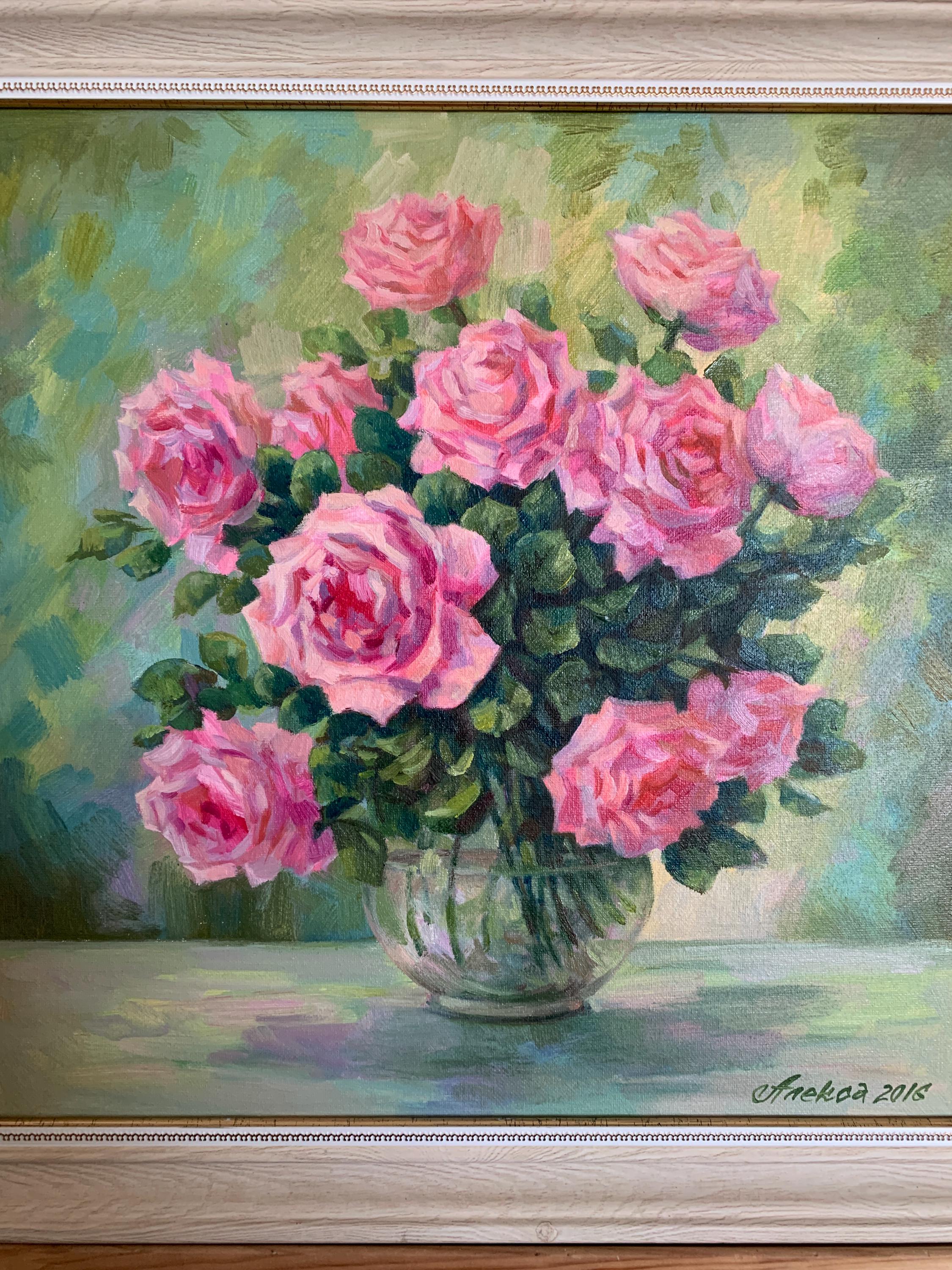 アレクサ、明るい印象派の絵画「バラの花束」は、ウクライナの