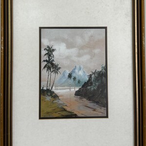 David Homell., Pintura a óleo impressionista brilhante "Paradise View" pintura a óleo vintage original artista inglês, moldura com vidro