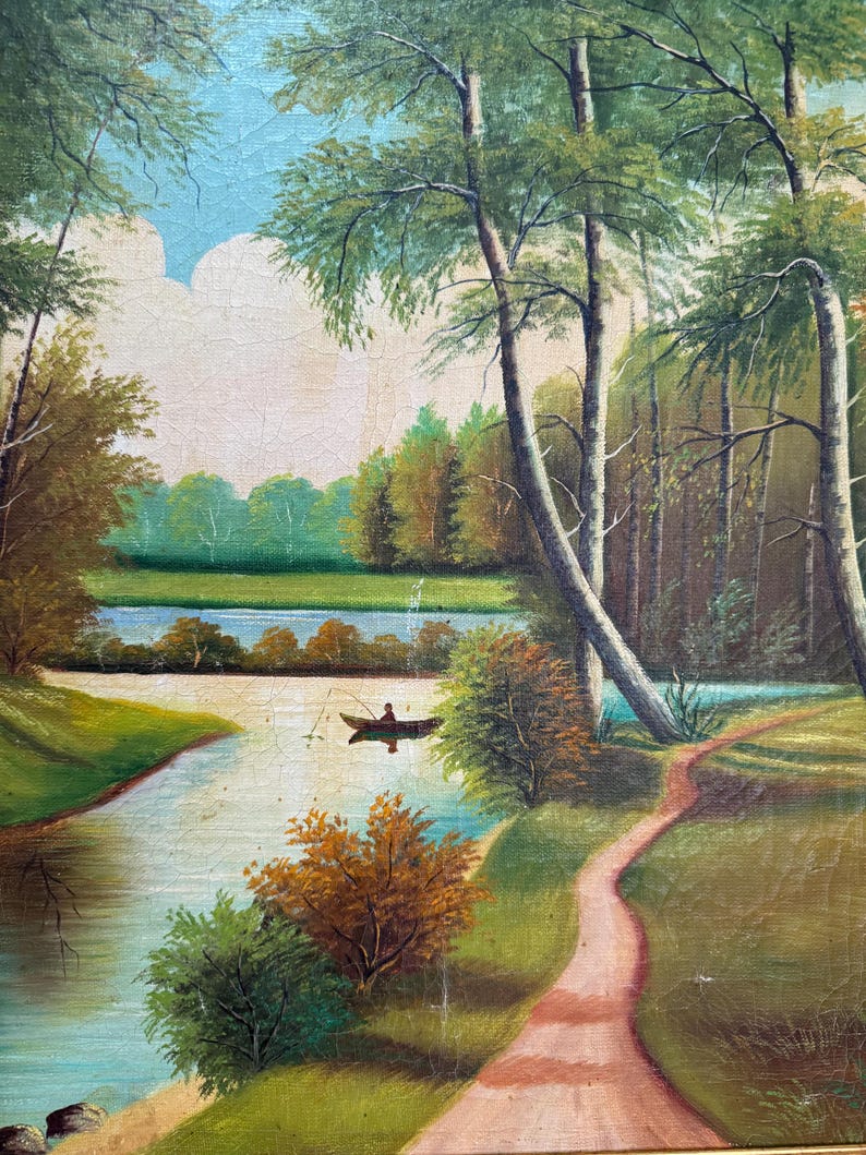 Bright Expressionism Oil Painting sunny Summer Day Original Vintage Oil