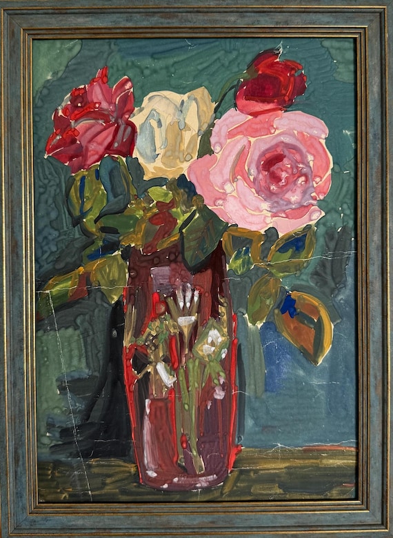 フランスアンティーク 水彩画 薔薇 【公式通販】