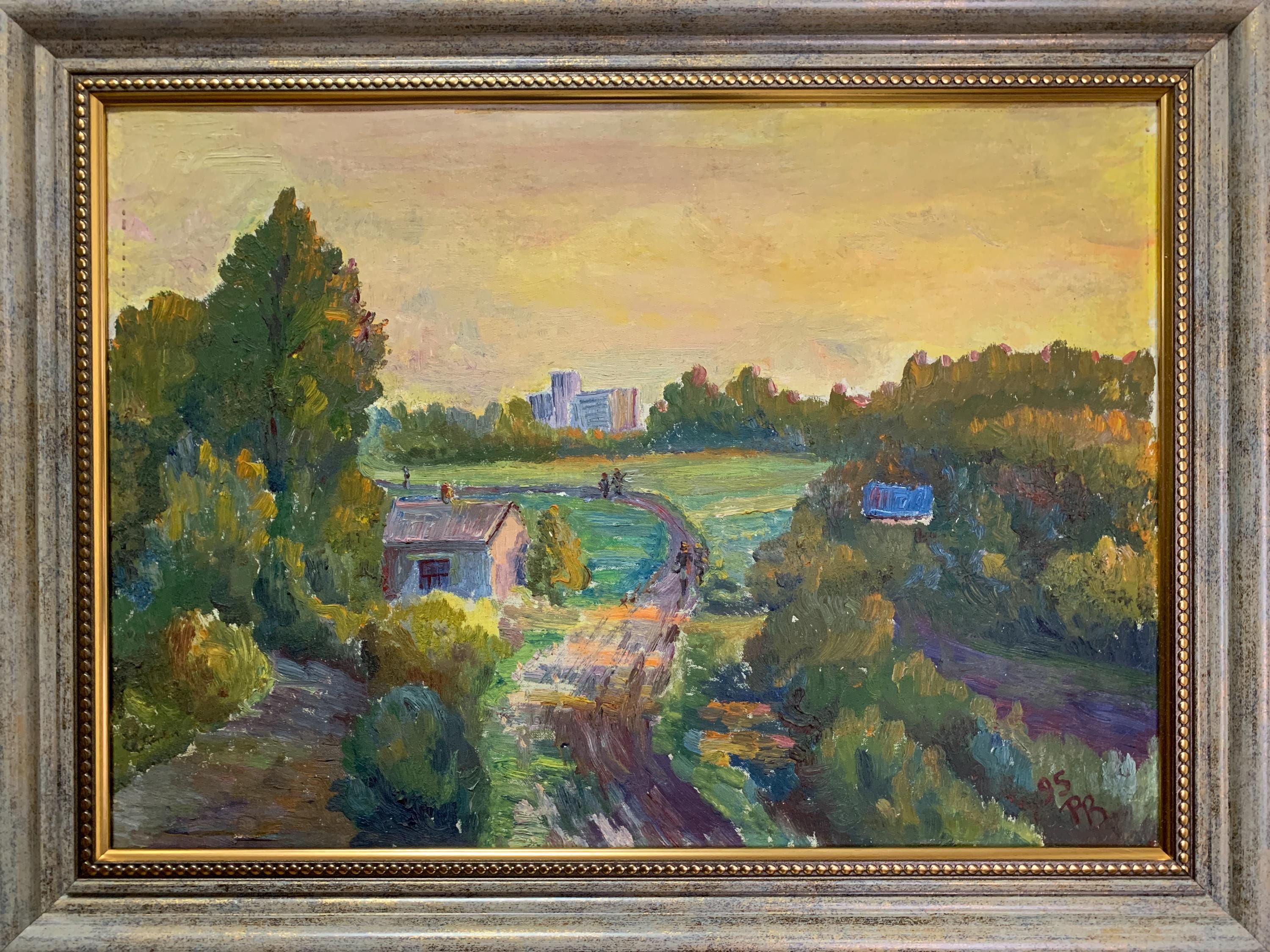 印象派風 アート作品 額装済み ヴィンテージ印象派油絵、ウクライナの田園風景、額装アート - Etsy 日本