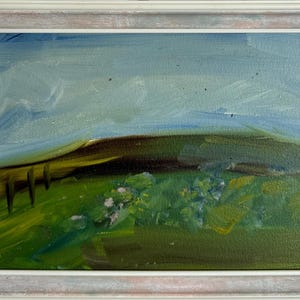 Pintura al óleo brillante impresionismo "Summer glade" pintura al óleo vintage original, artista moderno ucraniano, pintura en marco
