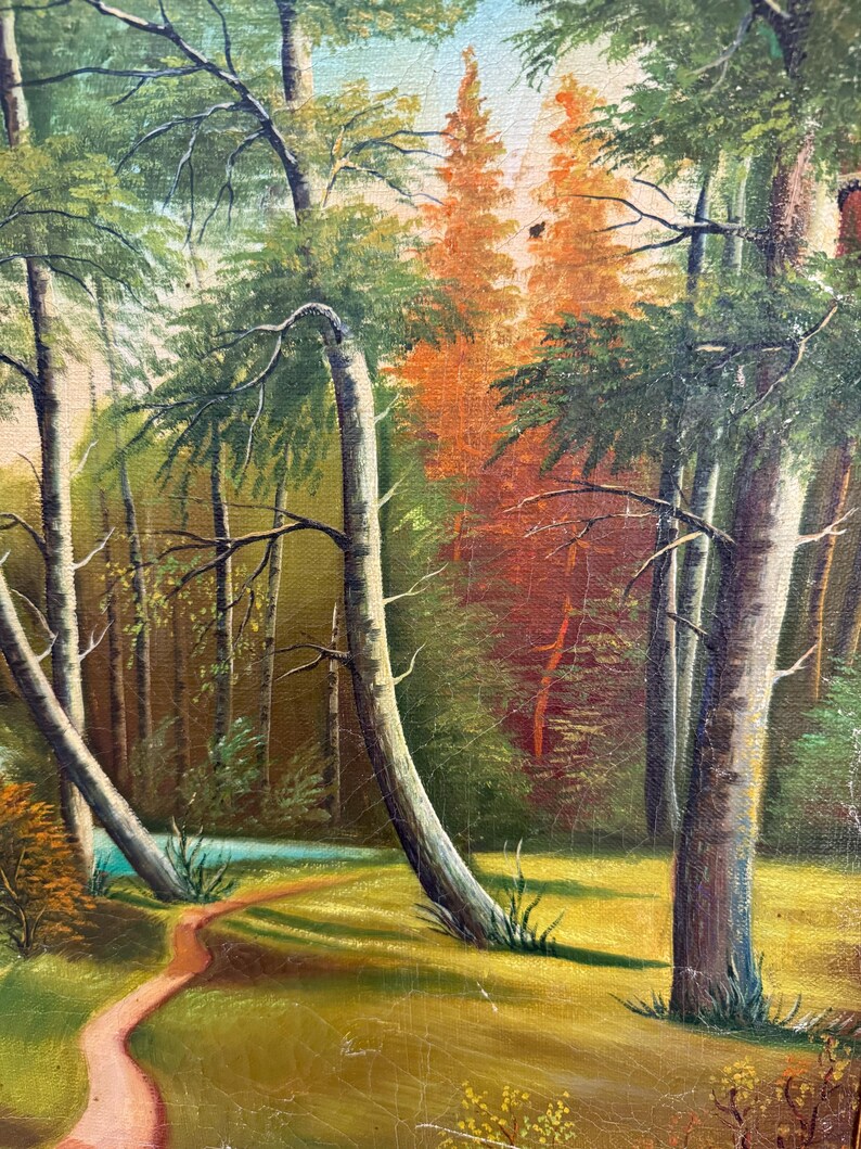 Bright Expressionism Oil Painting sunny Summer Day Original Vintage Oil