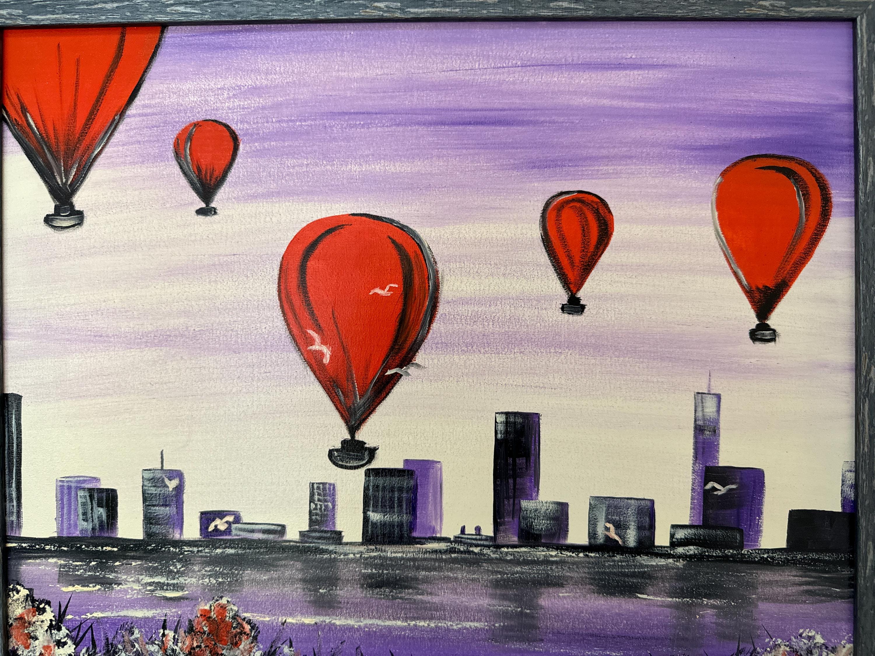 Surshko T.、明るい印象派の絵画「シティパレード」オリジナルの油絵