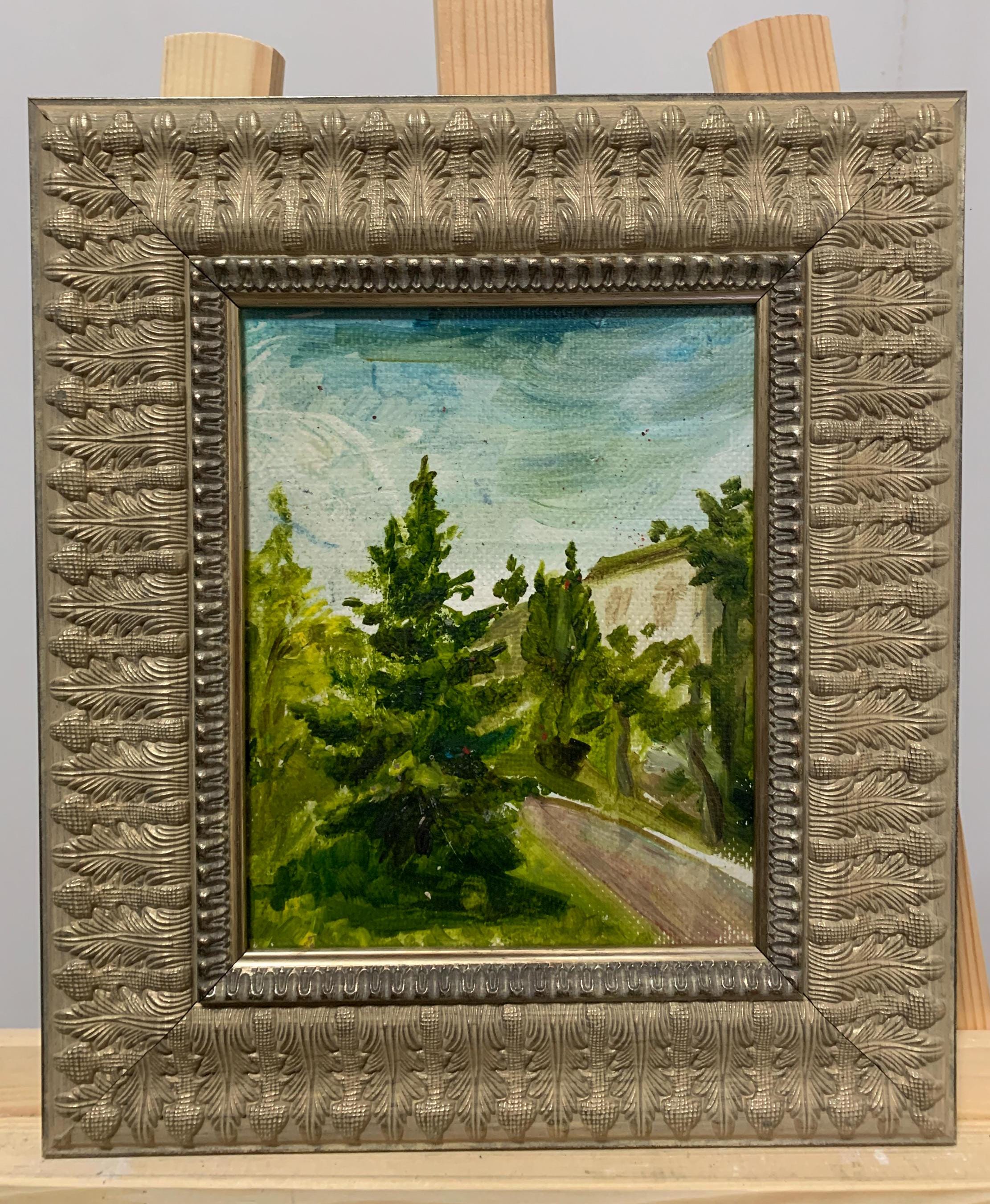 鮮やかな表現主義の絵画「ハリコフ郊外」オリジナルのヴィンテージ油絵