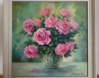 アレクサ、明るい印象派の絵画「バラの花束」は、ウクライナの