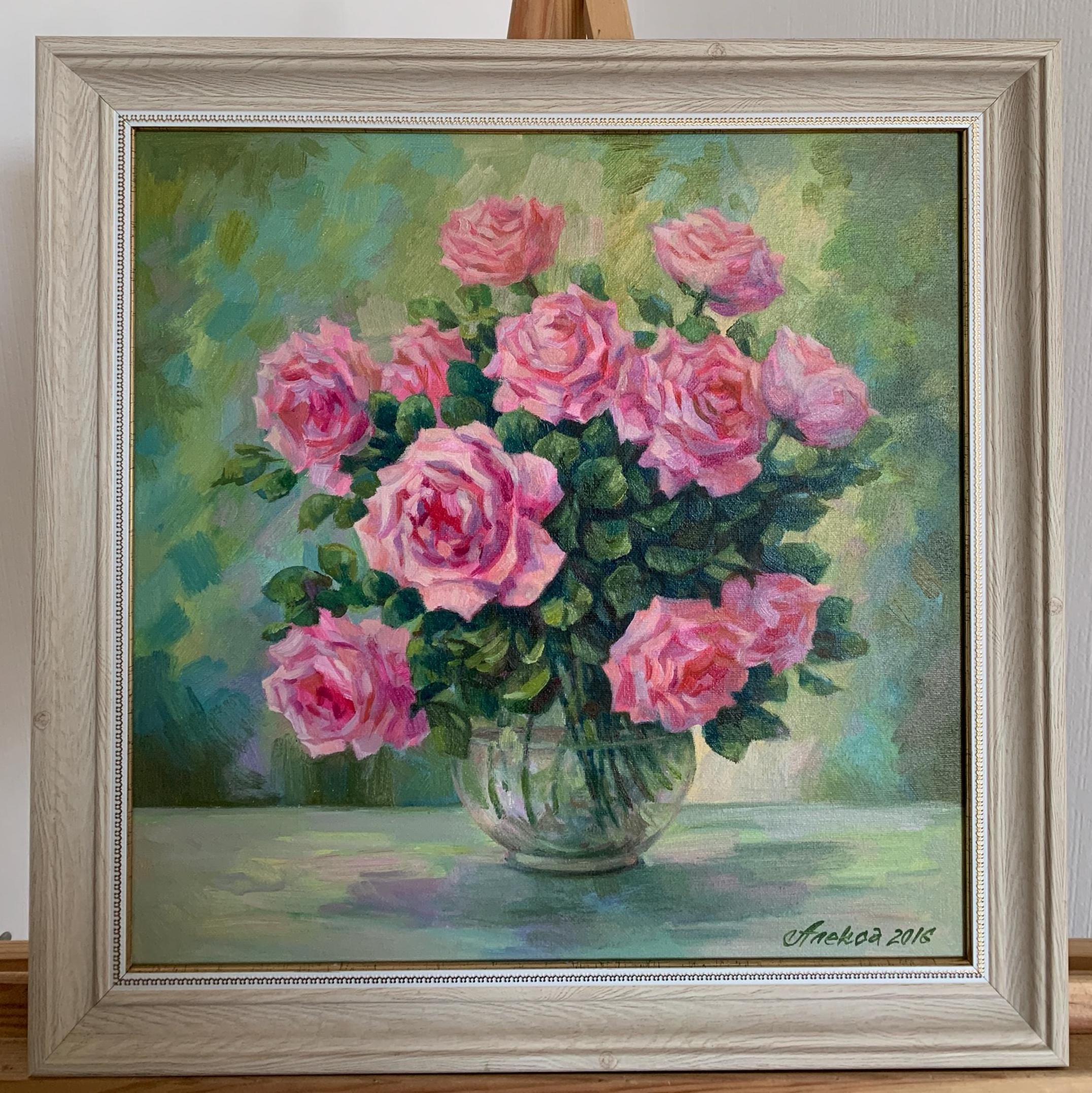 アレクサ、明るい印象派の絵画「バラの花束」は、ウクライナの