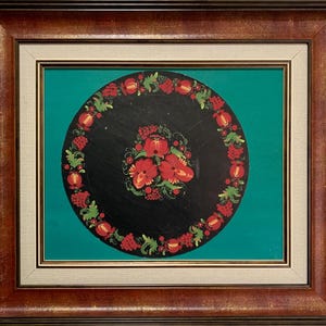 Pavlenko G., brillante cuadro expresionista "Cuadro de Petrykivska", pintura al óleo vintage original del artista ucraniano soviético, única en su tipo