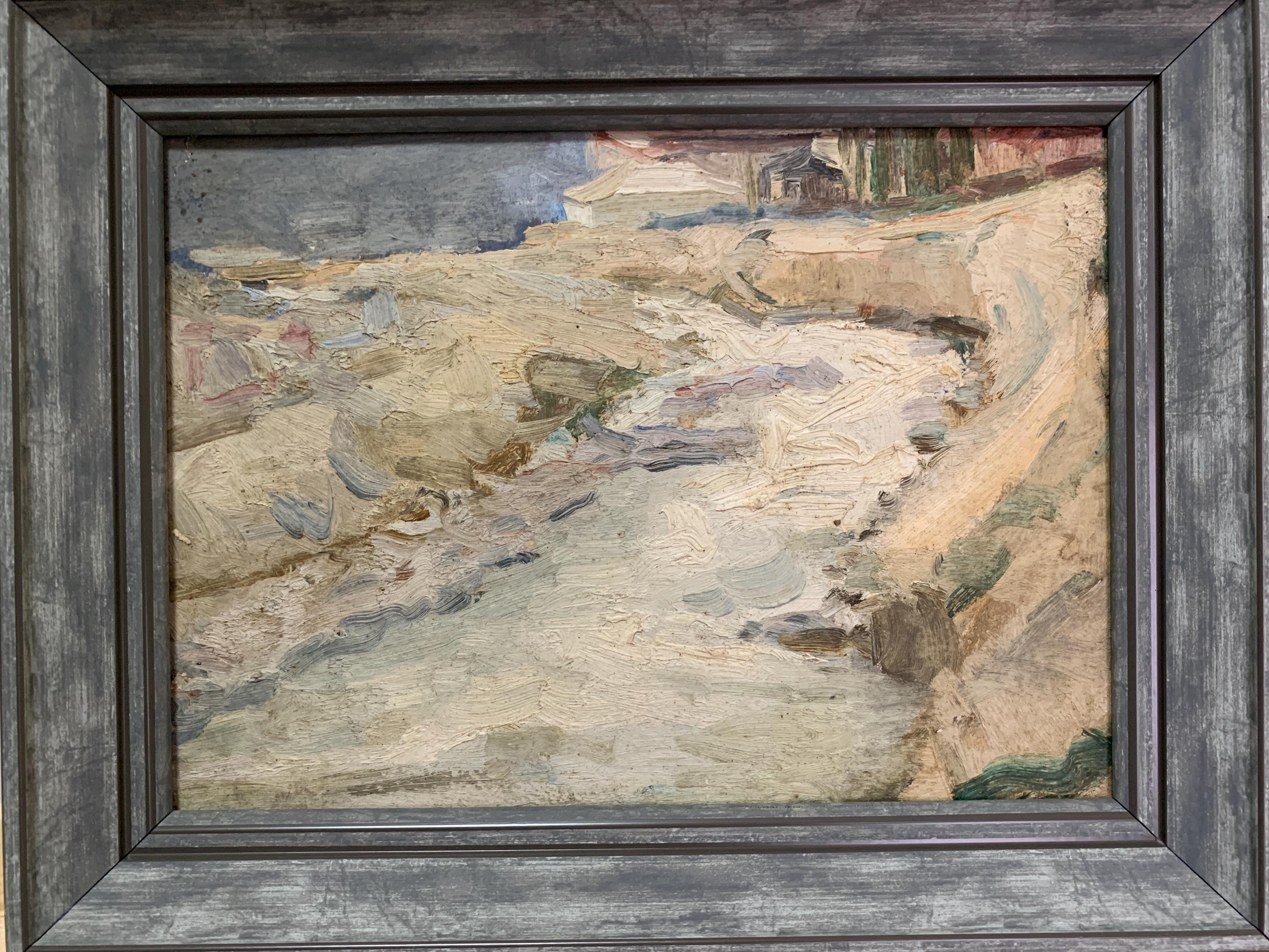 鮮やかな印象派の絵画「ウズベキスタンのアルイク山」オリジナルの