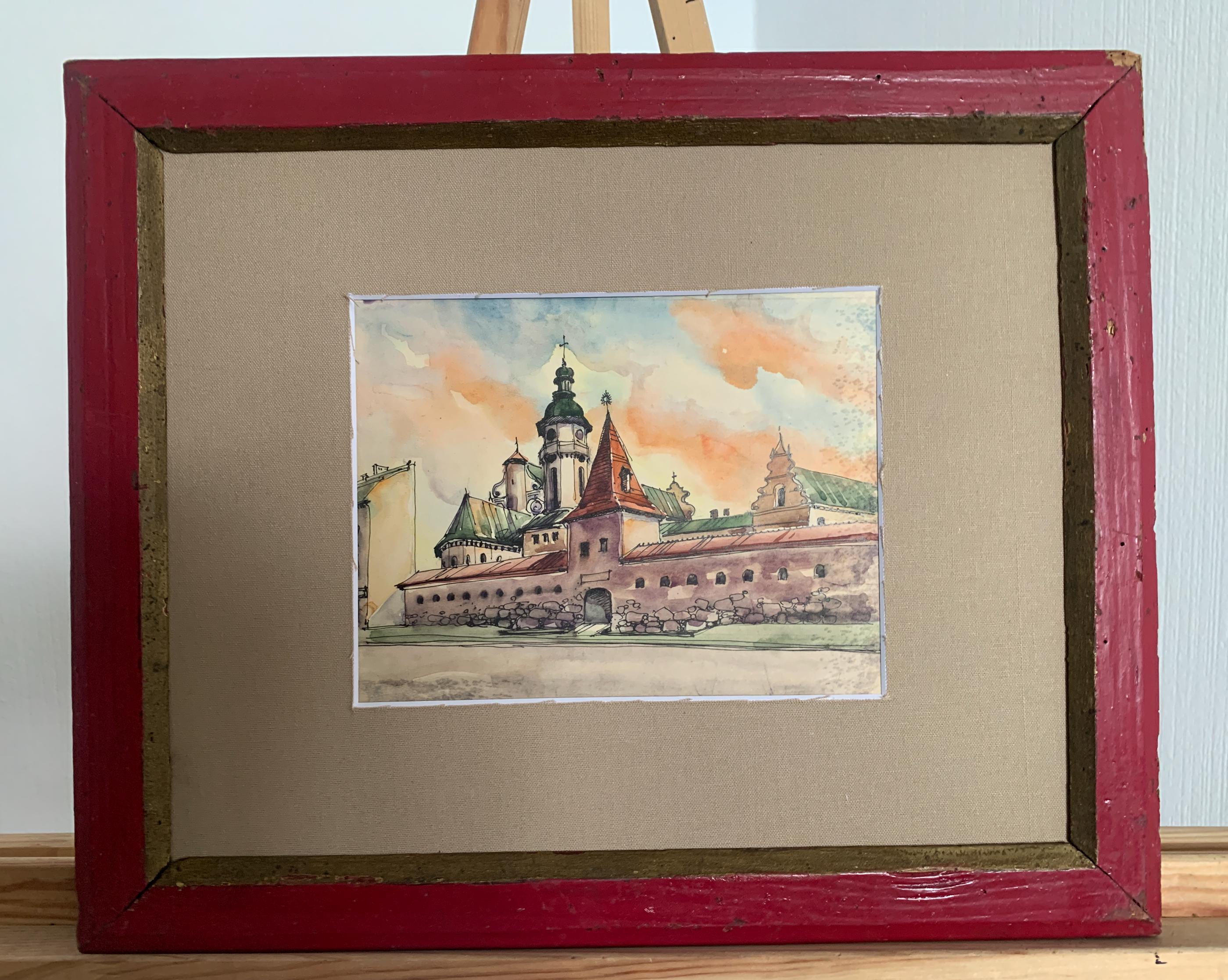 イェルジー・ヤニス、明るい表現主義の絵画「城」ソビエトウクライナの