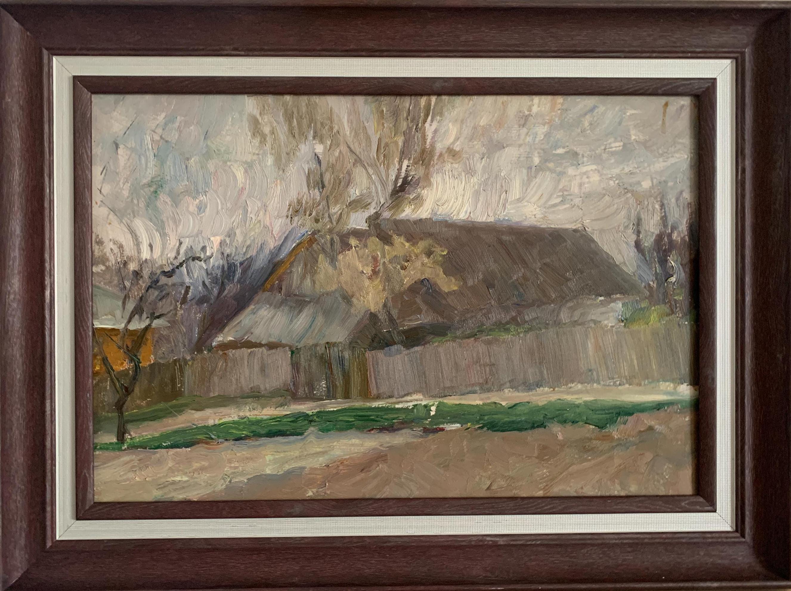 ヴァシャノヴィッチ V.、明るい表現主義の油絵「オレニチの春