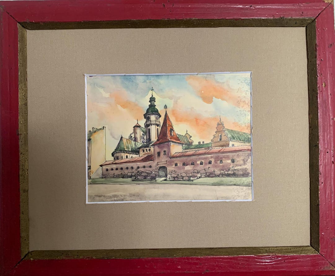 イェルジー・ヤニス、明るい表現主義の絵画「城」ソビエトウクライナの