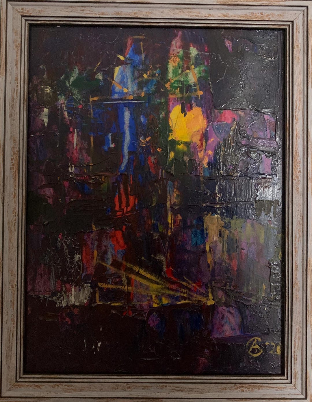 Triangularism Art Vintage Oil Painting,