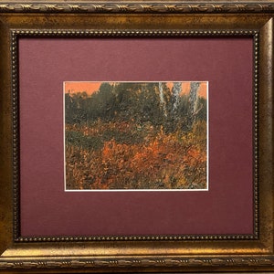 Ivan Tsyupka, pintura al óleo de impresionismo brillante "Tarde en Vodyanoy" pintura vintage original artista ucraniano soviético, passe-partout enmarcado