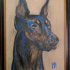 Dipinto a guazzo impressionista luminoso "Uno sguardo cauto", dipinto originale d'epoca, artista moderno ucraino sovietico - Marina Balabina