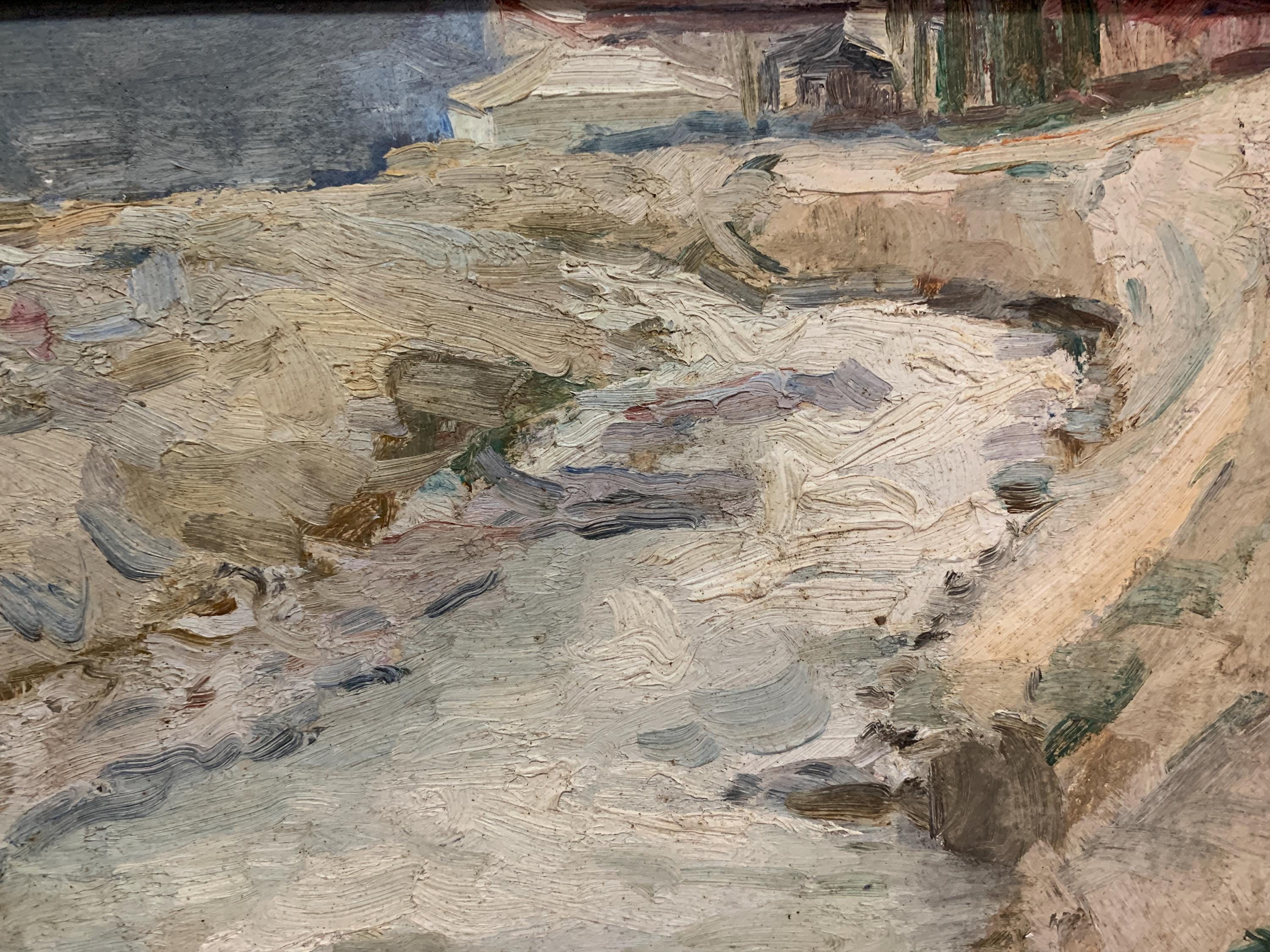 鮮やかな印象派の絵画「ウズベキスタンのアルイク山」オリジナルの