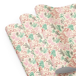 Illustrated Bows & Ribbon Wrapping paper sheets