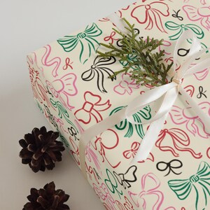 Illustrated Bows & Ribbon Wrapping paper sheets