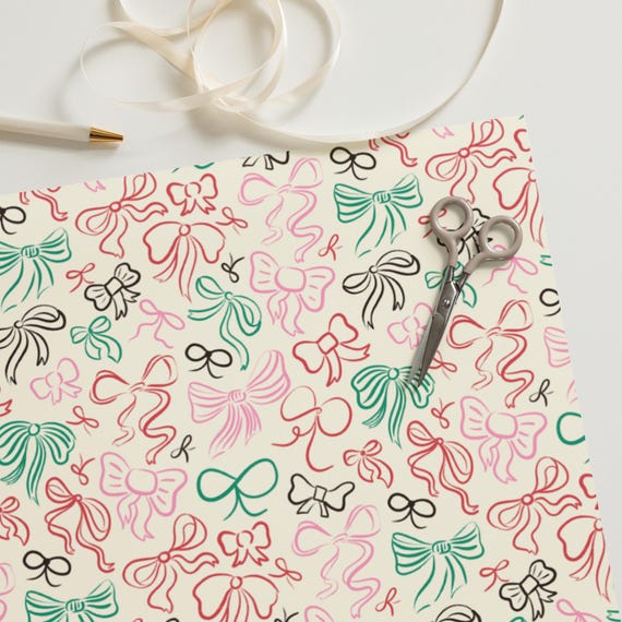 Coquette Bow Wrapping Paper: Feminine Gift Wrap, Set of 3