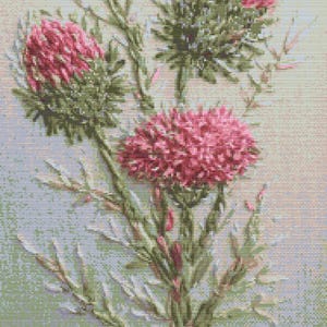 Gráfico de ponto cruz – Thistle bush. Compatível com Pattern Keeper, arquivo PDF, cruz simples, diagramas claros, padrão de crochê, tapeçaria simples