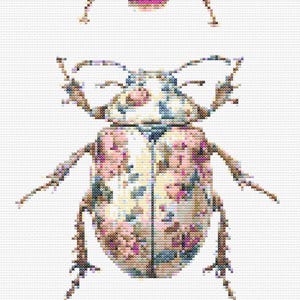 Gráfico de ponto cruz – Conjunto de insetos decorativos em tons de rosa e azul, PK, arquivo PDF, cruz simples, diagramas claros, padrão de crochê, tapeçaria simples