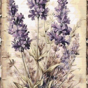 Kruissteekkaart: wilde bloemen. Vintagestijl. PK-compatibel, pdf-bestand, eenvoudig kruis, duidelijke diagrammen, haakpatroon, eenvoudig wandtapijt