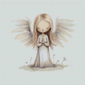 Gráfico de ponto cruz – Gentle angel.Tender.Adequado para iniciantes, arquivo PDF, cruz simples, diagramas claros, padrão de crochê, tapeçaria simples