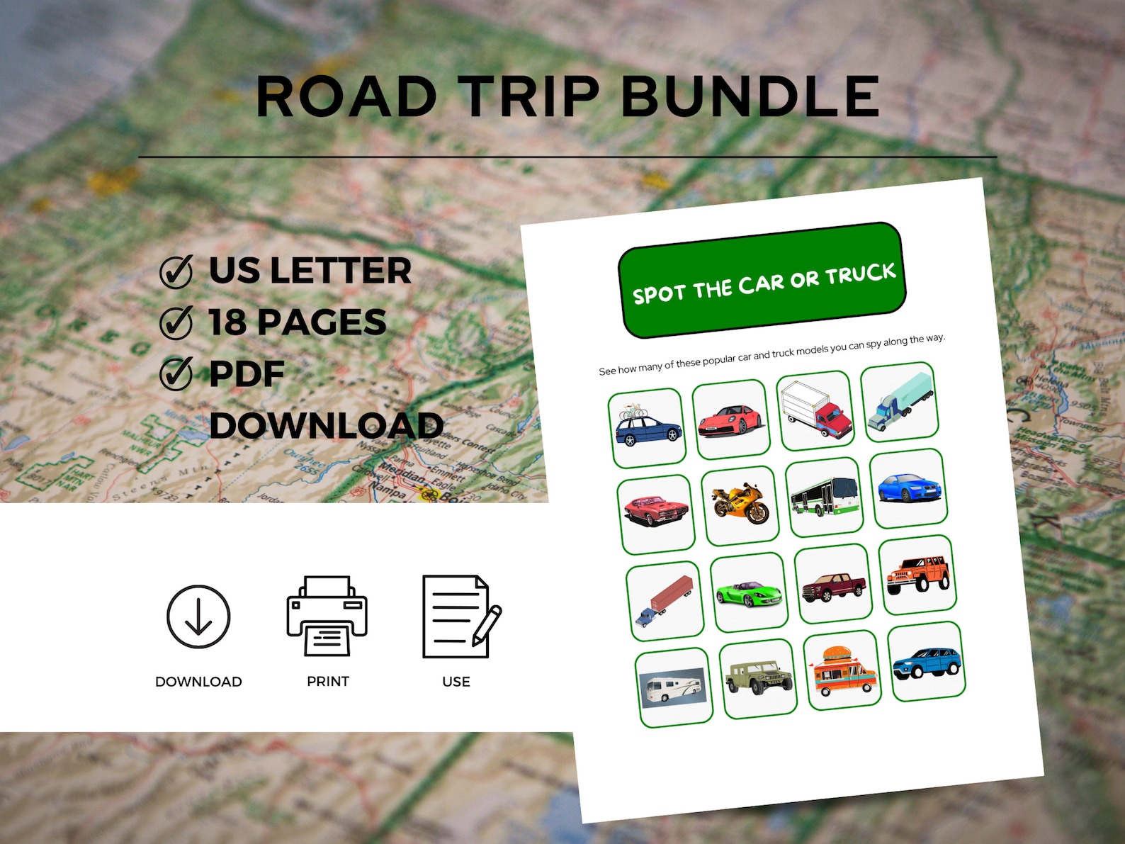 Road Trip Games Printable Bundle, Road Trip Games for Kids and Teens