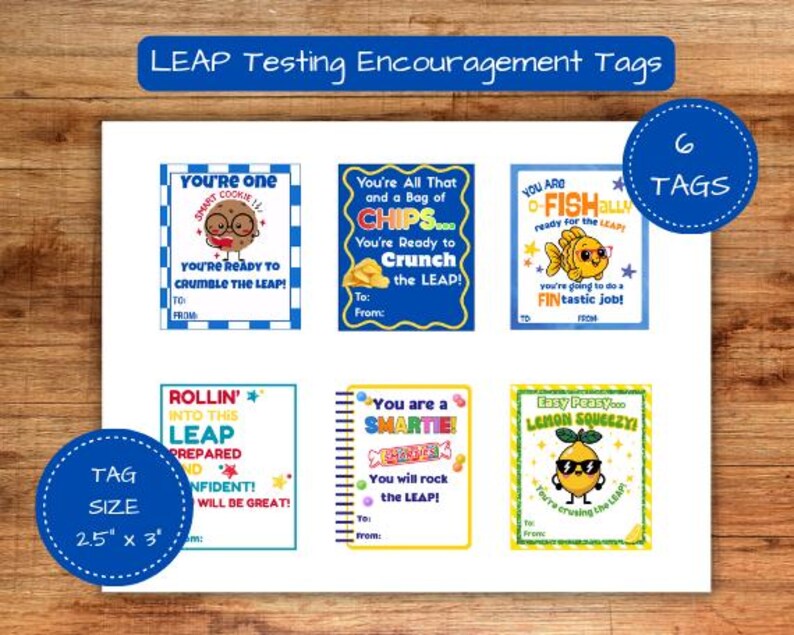 Leap Testing Sign LEAP Testing Tags, Louisiana State Testing Treat Tag - Etsy