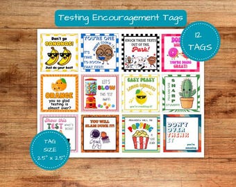 Testing Encouragement Tags: Motivational Cards (PDF)