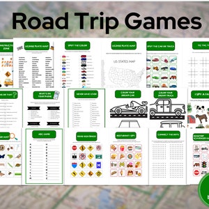 Road Trip Games Printable Bundle, Road Trip Games for kids and teens, Printable Car Games
