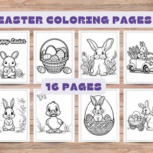 Easter Coloring Pages, Printable Easter Coloring Pages, Bunny Coloring Page, Easter Bunny Coloring Pages, Kids Easter Coloring Pages