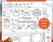 Christian Thanksgiving Coloring Placemats: Printable Digital Download