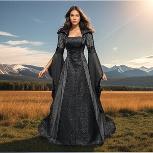 Vestido medieval renacentista para mujer, vestido de princesa, vestido de  fiesta victoriana, vestido de manga larga, vestido de talla grande