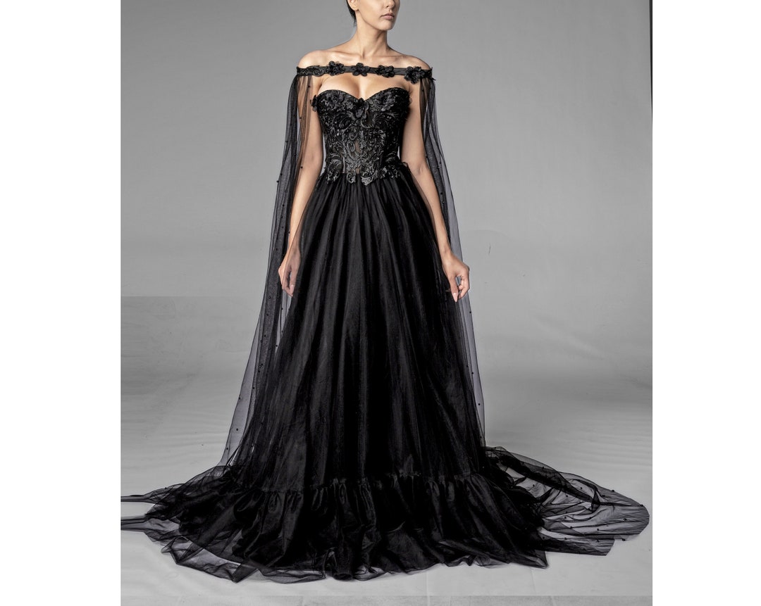 Dark Fairy Prom Dress, Gothic Wedding, Ball Gown, Gothic Prom Dress — free download