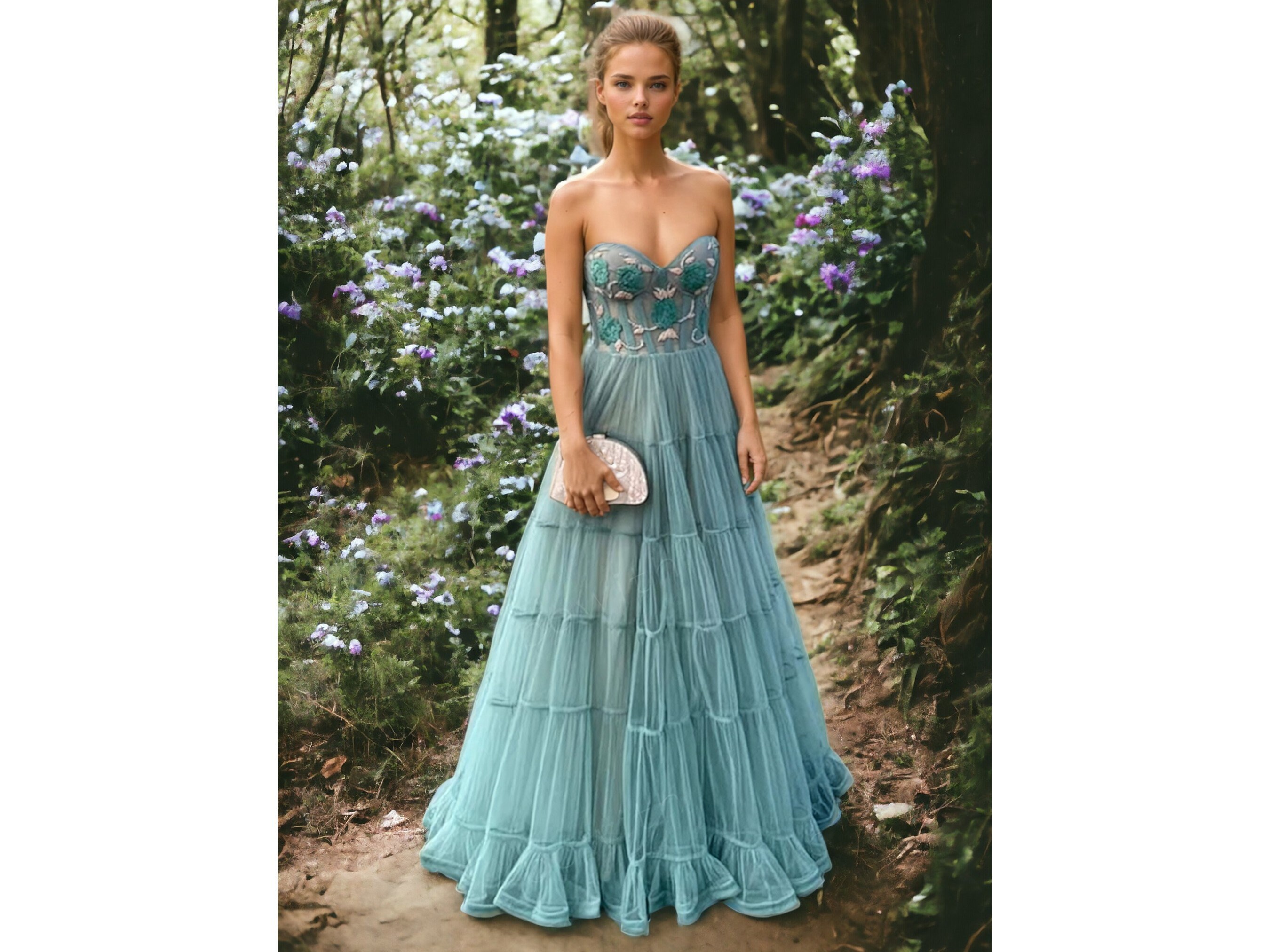 Fairycore Floral Tulle Dress