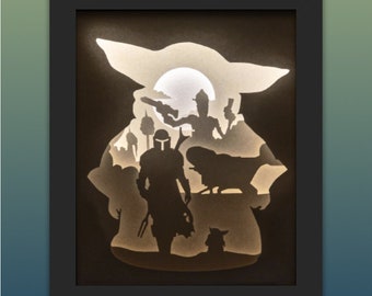 Mandalorian - Star Wars Paper Cut Light Box