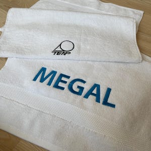 Towel with company logo, embroidered towel with company logo, personalized towels, 50 x 90 cm, 100% cotton
