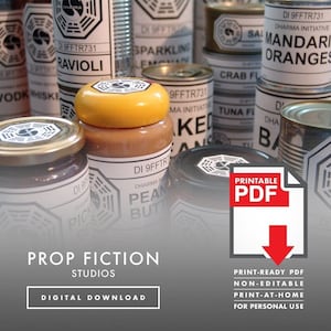 Dharma Swan Station: Druckbare PDF - Dharma Prop Food Cosplay Label Set - Druckbare PDF / Digitaler Download