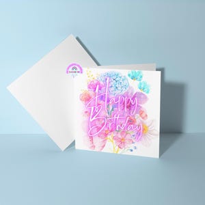 Watercolour Floral Birthday Card • Happy Birthday Card • Illustrated Birthday Card • Birthday Card With Flowers • Flowers Greeting Card