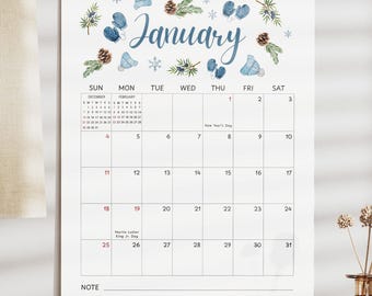 US, CA version  Watercolour Season  - wall calendars 2026