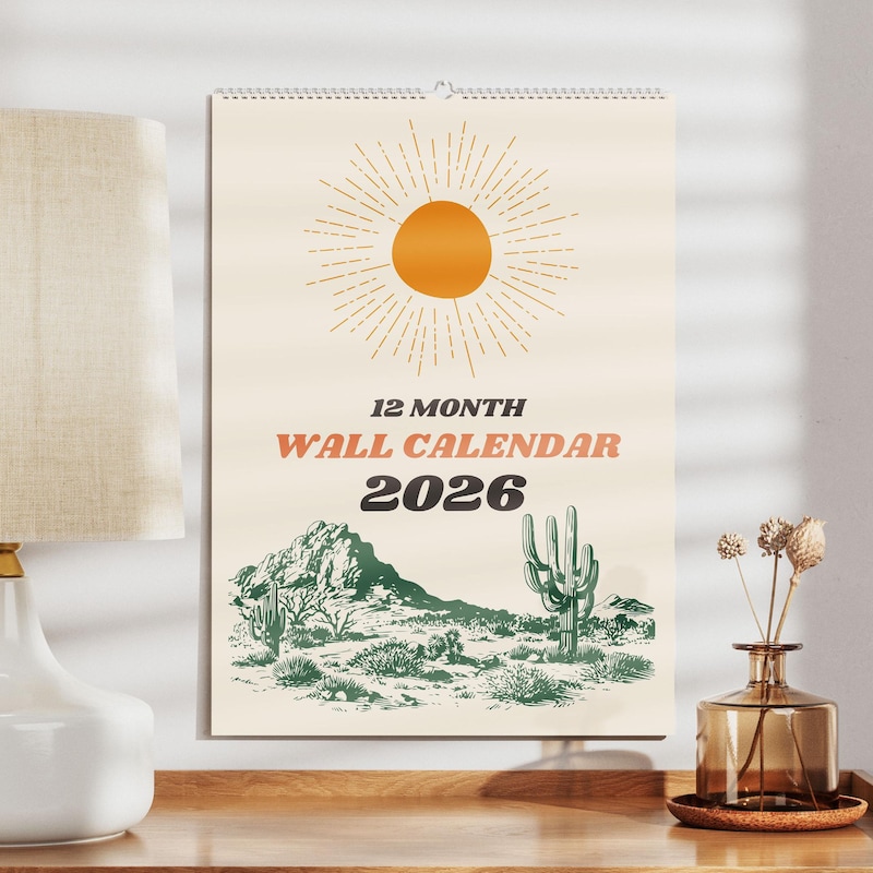 Cactus 2026 Calendar - Etsy