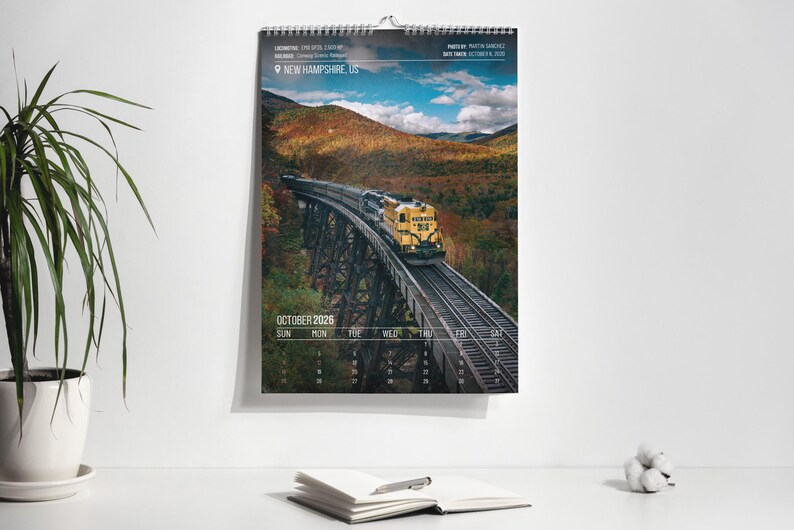 2026 Wall Calendar US, CA Version - Freight Train Wall Calendar - 12 ...