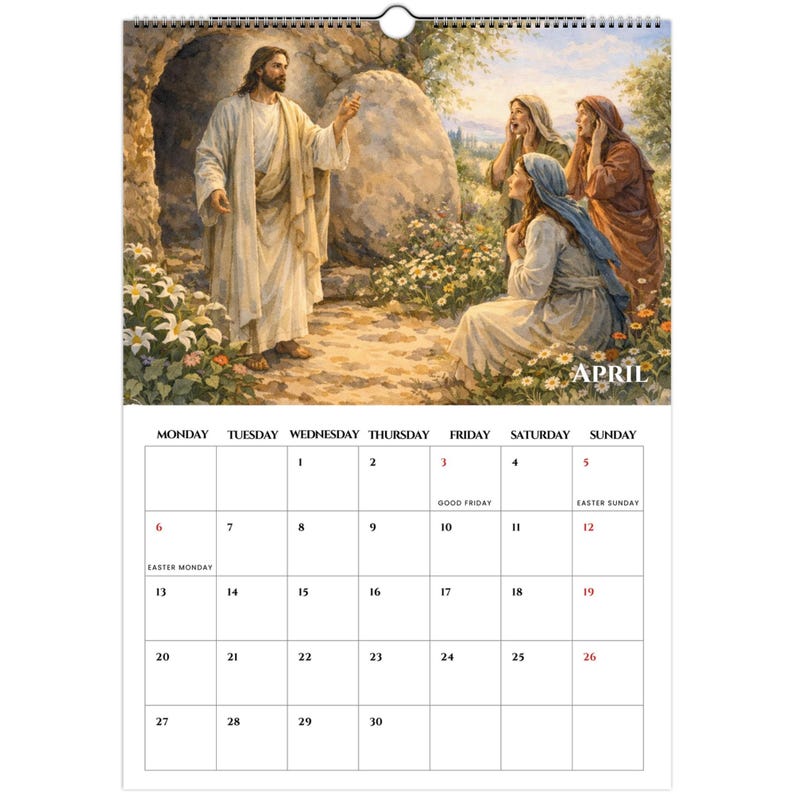 12 Month With Jesus Wall Calendar 2026 EU & UK - Christian Wall ...