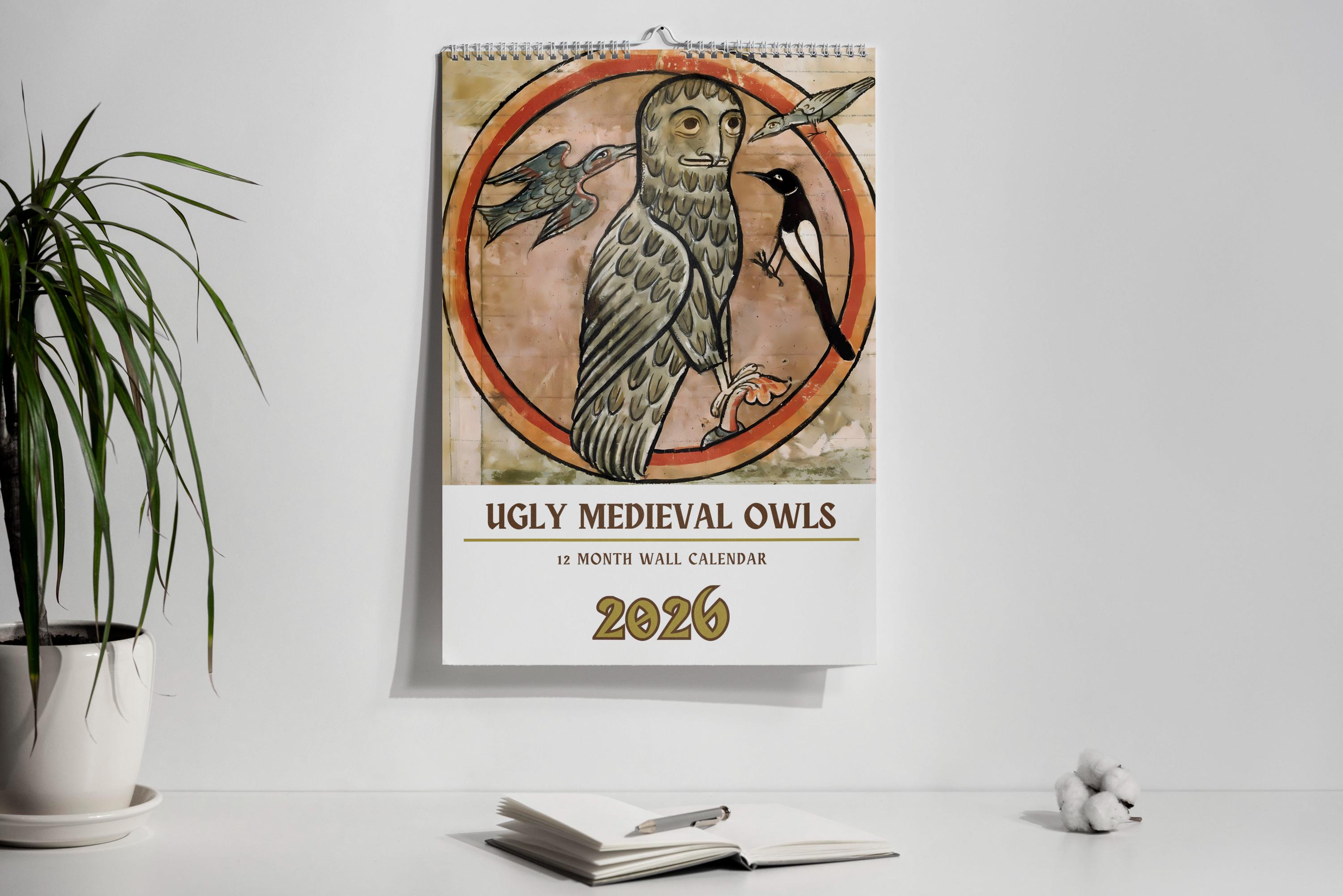 2026 Lelijke Middeleeuwse Kat Kalender Grappig Middeleeuws Kat Schilderij Wandkalender Dagelijks Wekelijks Maandelijks 12 Maanden Planner Voor Slaapkamer kopen vanaf een prijs van 8.02