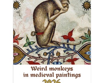 Weird monkeys in medieval paintings 2026 Wall Calendar - US & CA Version