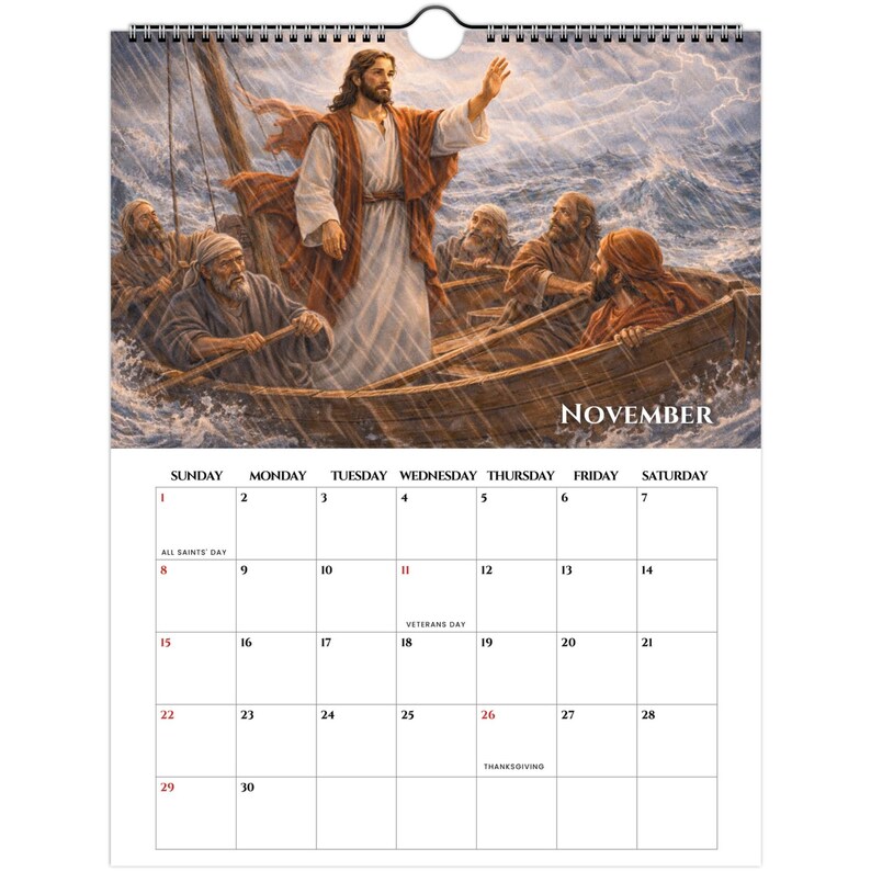 12 Month With Jesus Wall Calendar 2026 US, CA - Christian Wall Calendar ...